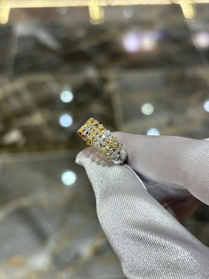10K Yellow Gold Natural Diamond Cross Ring – 0.50 CTW Religious Band