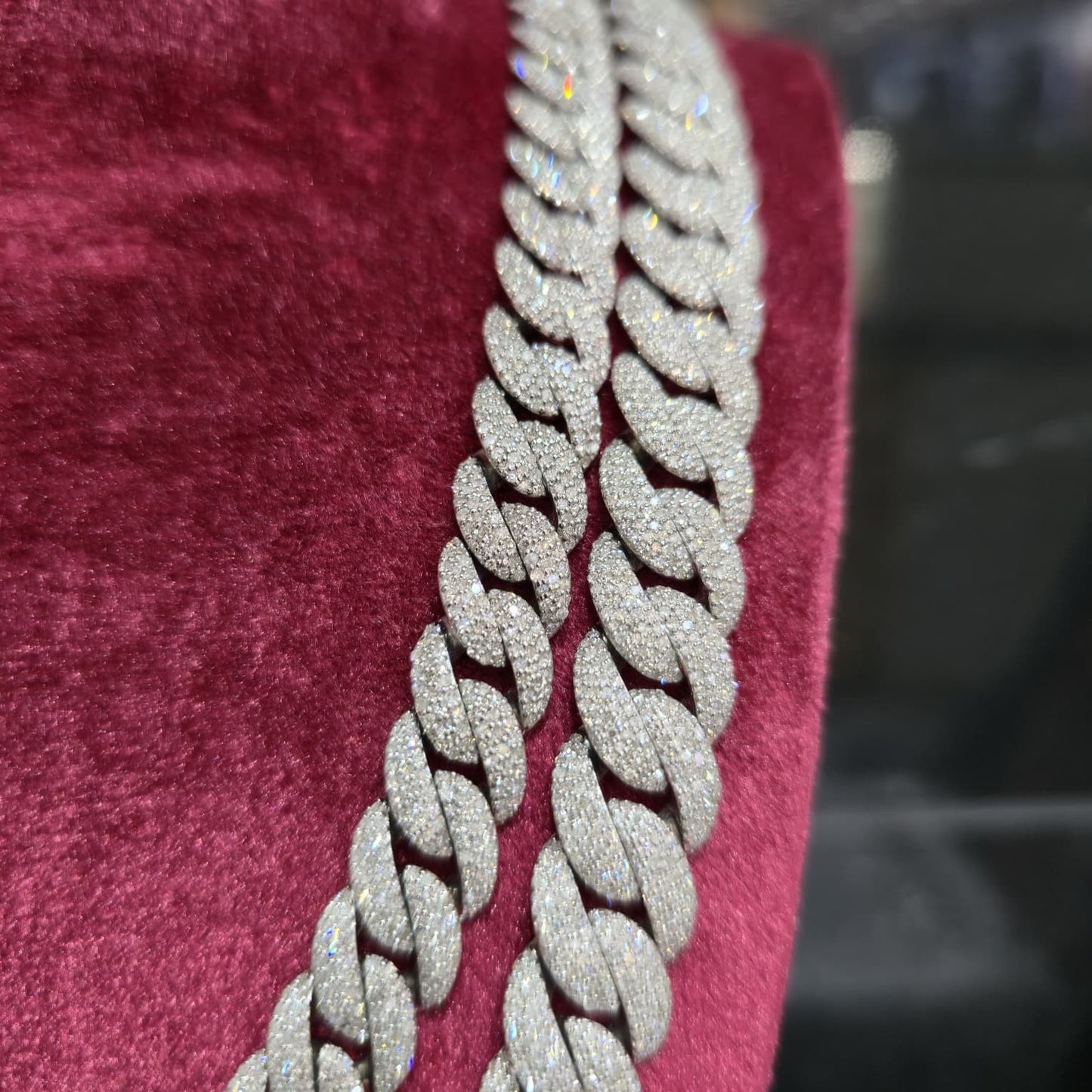 Natural Diamond Miami Cuban Chain 10MM 12MM 17.78-22.20CT 925 Silver