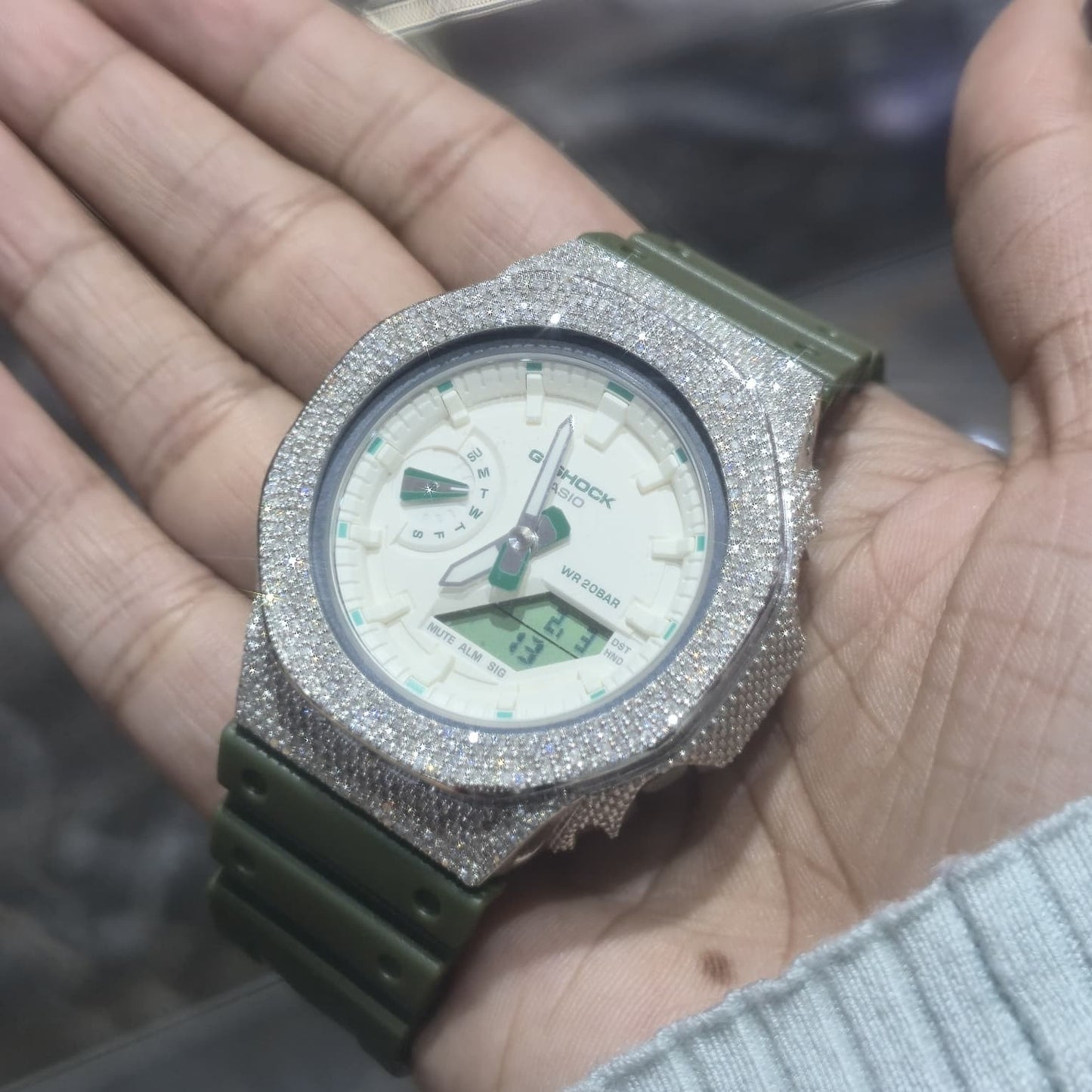 Casio G-Shock S2100  Iced Out Natural Diamond Watch 5CT