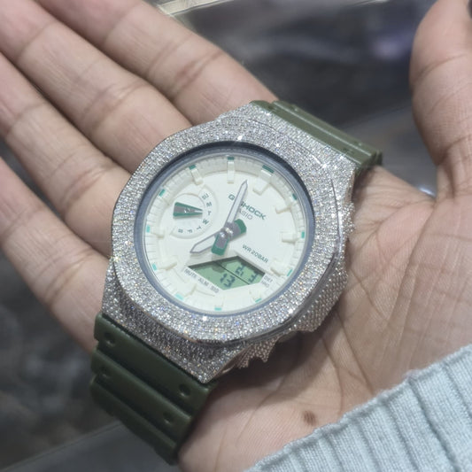 Casio G-Shock S2100  Iced Out Natural Diamond Watch 5CT