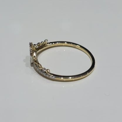 10K Yellow Gold Diamond Cross Ring 0.09 CTW Natural Diamonds Size 7 Religious
