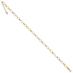 Real 14kt Yellow Gold Fancy Link 9in with 1in ext Anklet; 9 inch