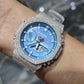 Casio G-Shock S2100  Iced Out Natural Diamond Watch 5CT | Blue Dial Clear Band