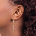 14k Tri-color D/C Triple Heart Dangle Shepherd Hook Earrings 1.24 g