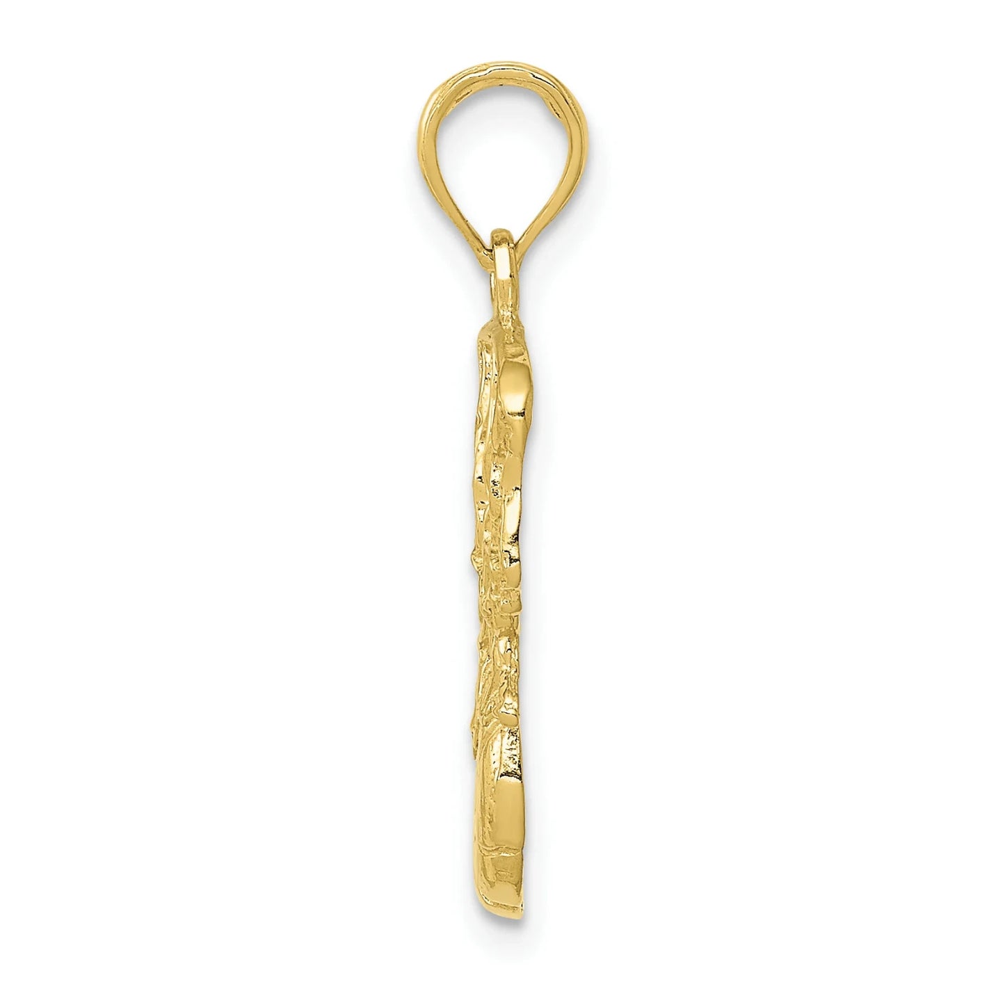 10K Yellow Gold Basketball Swoosh Net Pendant 1.36g Sports Gift Charm