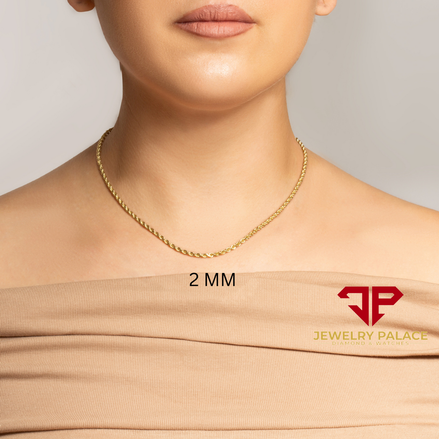 10K Yellow Gold 1mm-4mm Laser Diamond Cut Rope Chain Necklace Men Women 16"- 30"