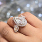 9.42CT Pear Lab Grown Diamond Engagement Ring | 14K Gold | E VVS2 | Halo 3-Stone
