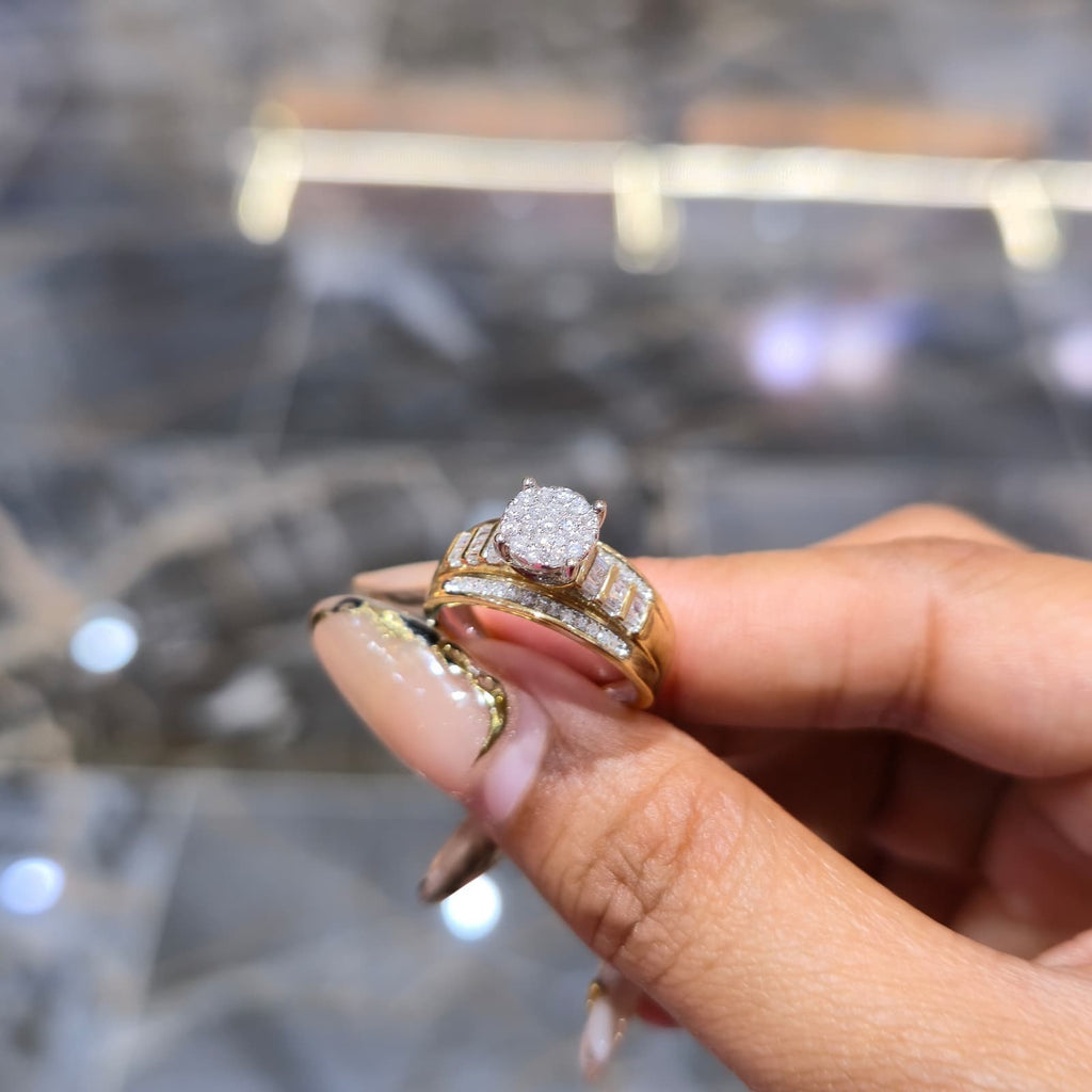 10K Gold Cinderella Dome Wedding Engagement Ring 0.50 CTW Natural Diamonds