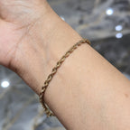 10K Yellow Gold Rope Bracelet 8.5" 3mm 1.94g Real Gold Diamond Cut Twist Link