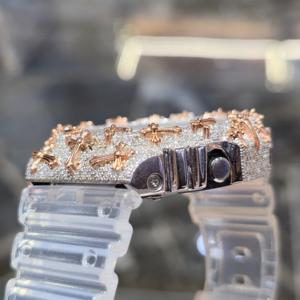 Authentic Diamond G-SHOCK DW6900TR Watch Cross Bezel | 5.00 CTW Natural Diamonds