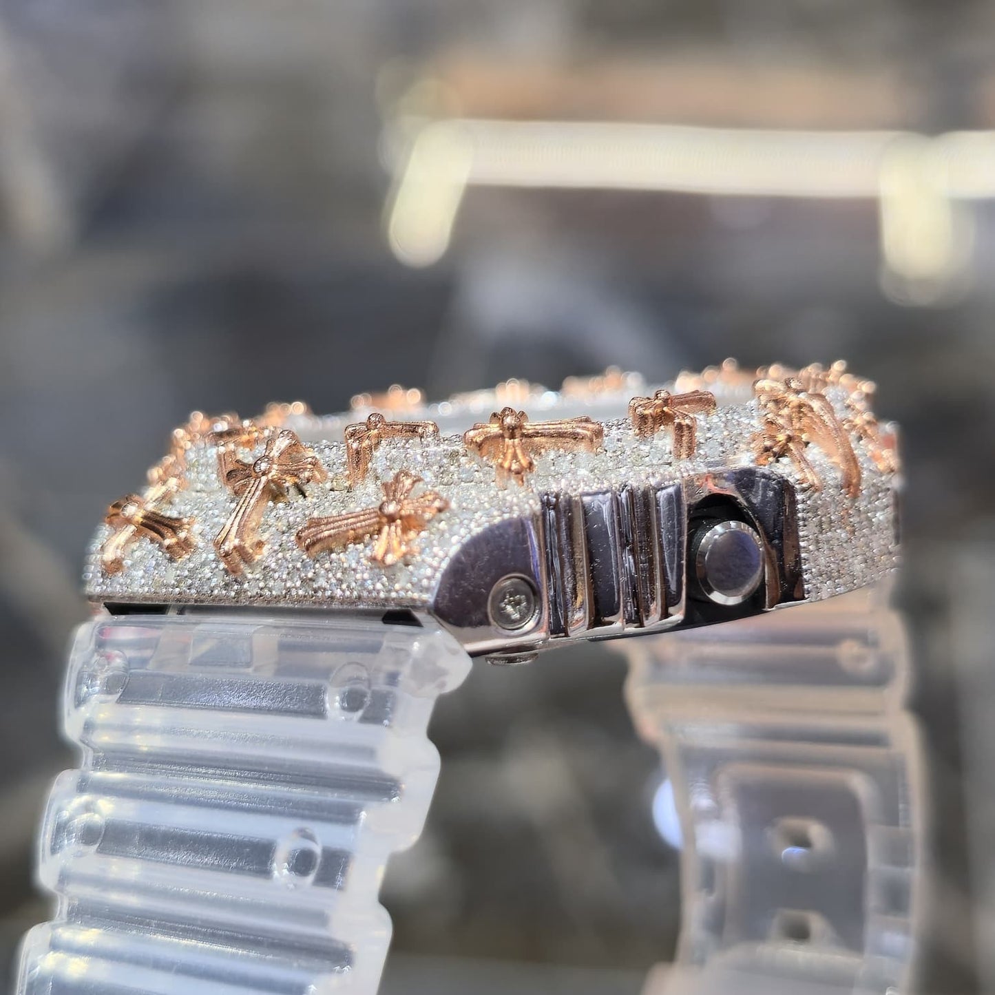 Authentic Diamond G-SHOCK DW6900TR Watch Cross Bezel | 5.00 CTW Natural Diamonds
