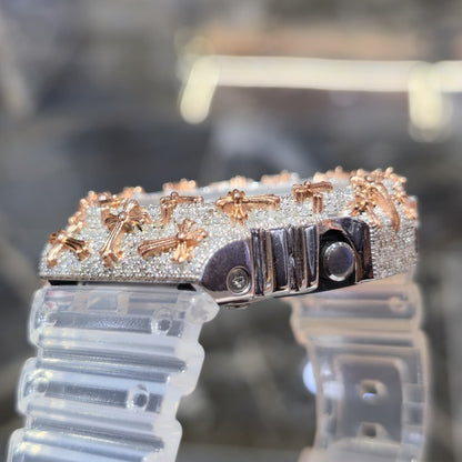 Authentic Diamond G-SHOCK DW6900TR Watch Cross Bezel | 5.00 CTW Natural Diamonds
