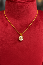 1.00 E VVS1 ROUND CUT LAB-CREATED DIAMOND SOLITAIRE PENDANT 14k WG AND YG