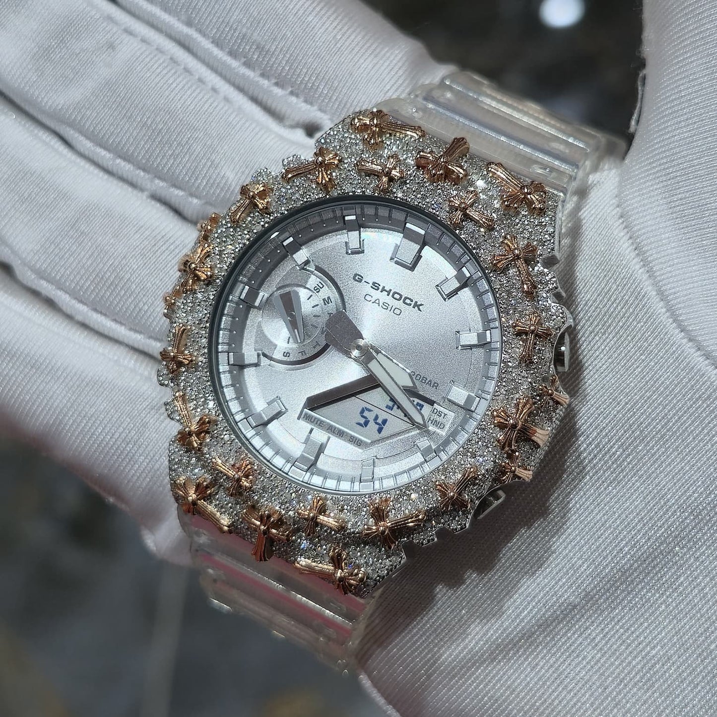 Authentic Diamond G-SHOCK DW6900TR Watch Cross Bezel | 5.00 CTW Natural Diamonds