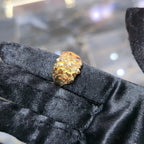 10K Yellow Gold Nugget Ring Men Solid Statement Dome Heavy Bold Real