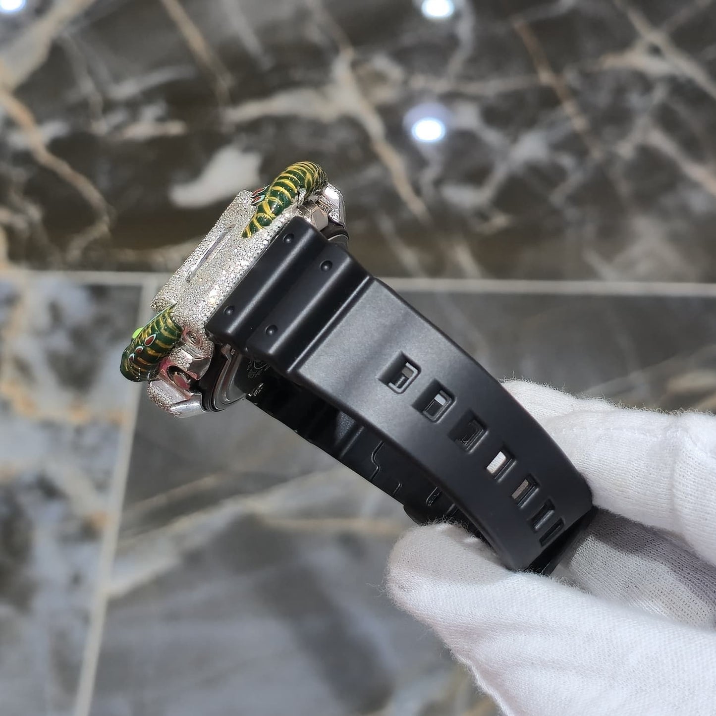 Casio G-Shock (Black) 6900 Iced Out Diamond Watch 5 CTW