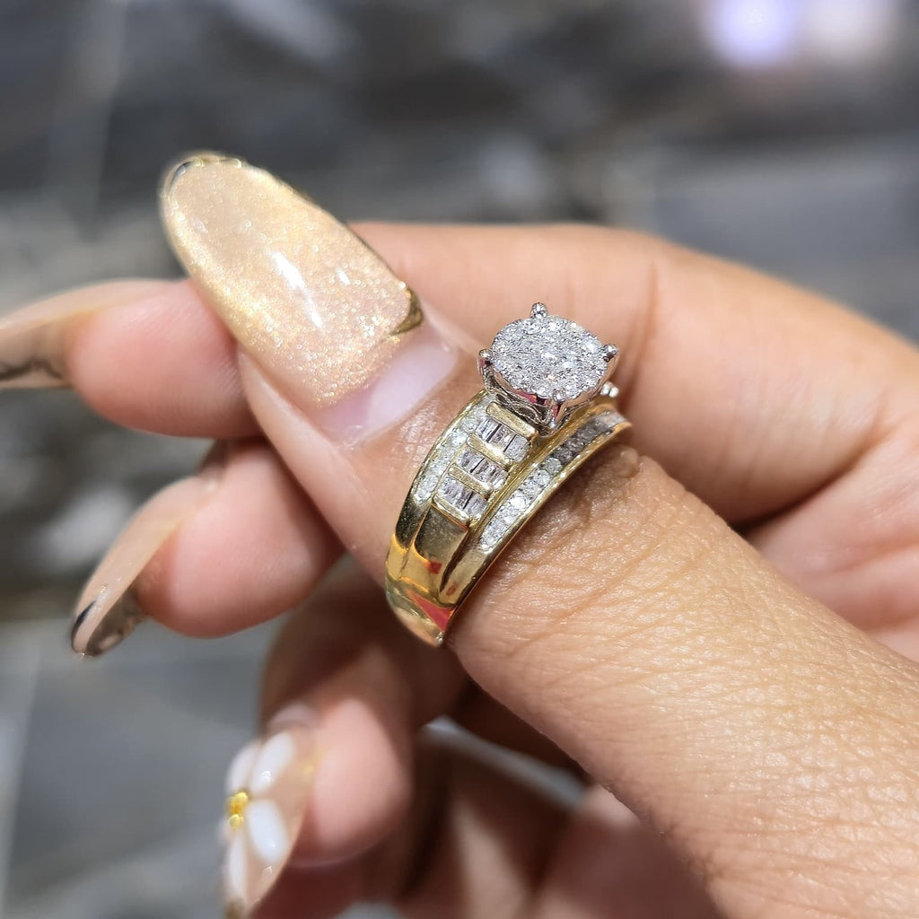 10K Gold Cinderella Dome Wedding Engagement Ring 0.50 CTW Natural Diamonds
