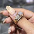 10K Gold Cinderella Dome Wedding Engagement Ring 0.50 CTW Natural Diamonds