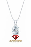 IGI F/VS 1 Ct Pear Lab Created Grown Diamond Pendant Necklace 14K White Gold 18"