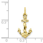 10K Yellow Gold 3-D Anchor With Shackle and Entwined Rope Charm Pendant 0.69gm