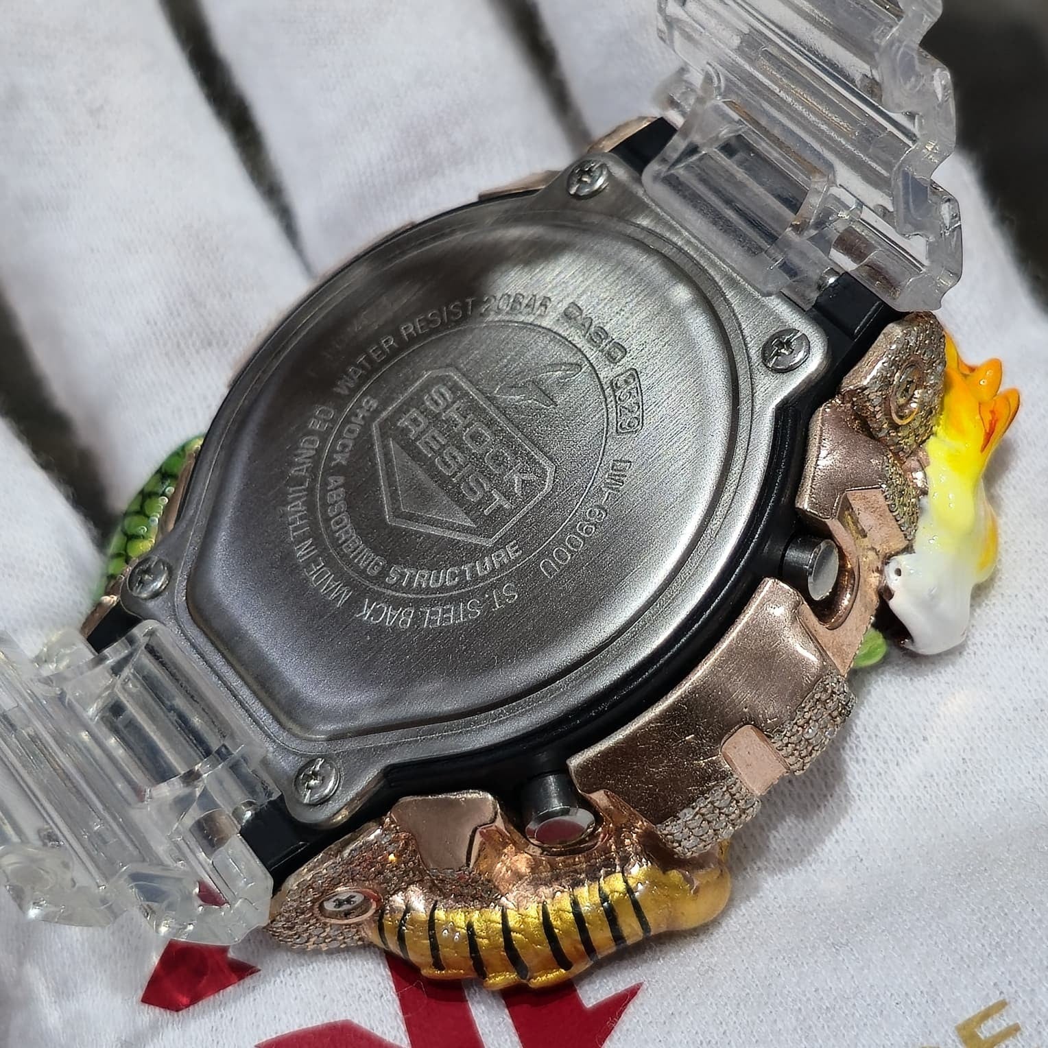 Casio G-Shock Dragon (Clear) 6900 Iced Out Diamond Watch 5 CTW