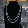 10K Yellow Gold Diamond Tennis Chain Necklace 3.3mm GH SI Men Women