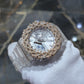 Authentic Casio G-Shock S2100  Iced Out Natural Diamond Watch 5CT | Silver Dial