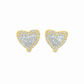 10K Yellow Gold 0.50 ctw Diamond Heart-Shaped Earrings | Baguette & Round Cut | Jewelry Palace