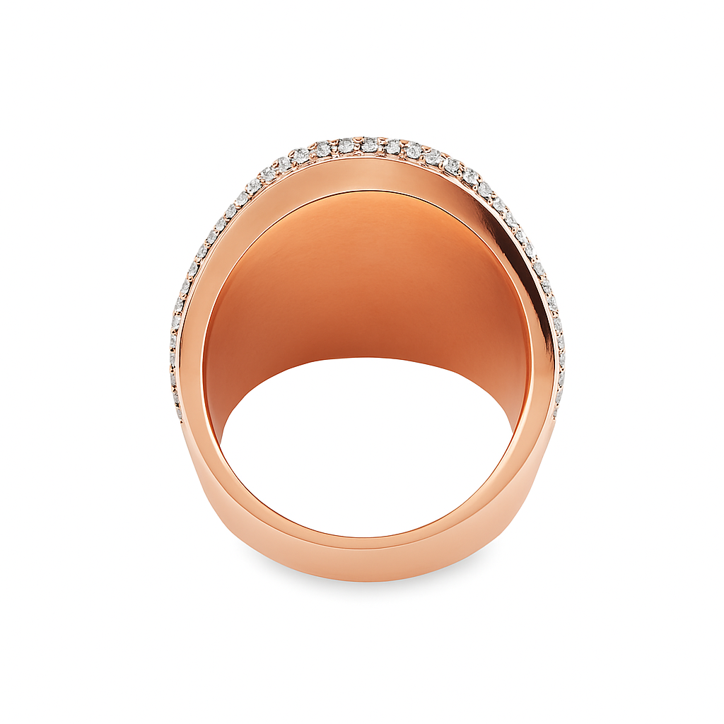 10K Rose & White Gold Diamond Oval Ring 2.75 ctw – Two-Tone Luxury Statement Ring | Jewelry Palace Lithonia, GA
