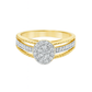 10K Yellow Gold Diamond Halo Engagement Ring Set w/ Band 0.42 CTW Bridal