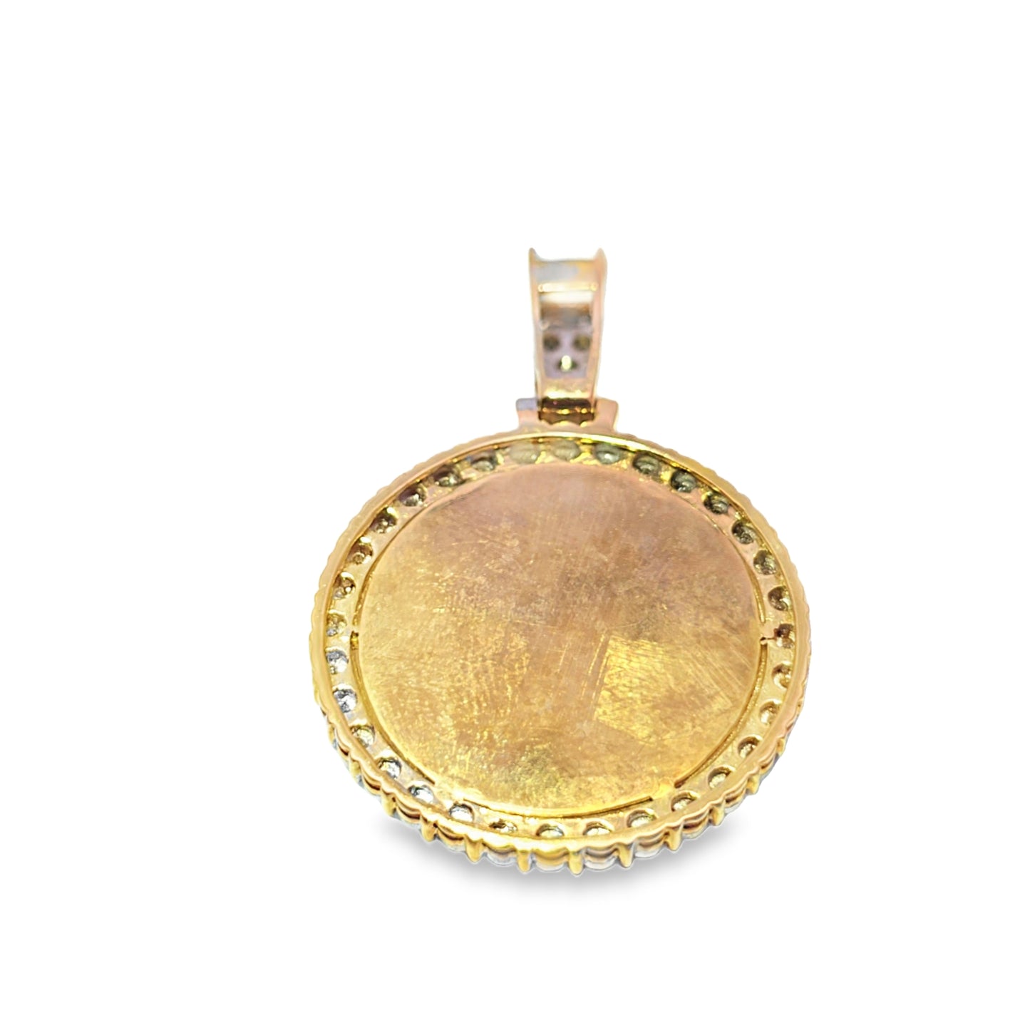 10k Yellow Gold Diamond Memory Frame Pendant 0.75 ctw