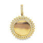 10K Yellow Gold Round Diamond Frame Memory Pendant 0.74 ctw