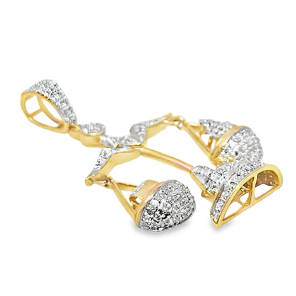 10K Yellow Gold 0.75 ctw Diamond Libra Scale Pendant | Zodiac Justice Symbol | Jewelry Palace