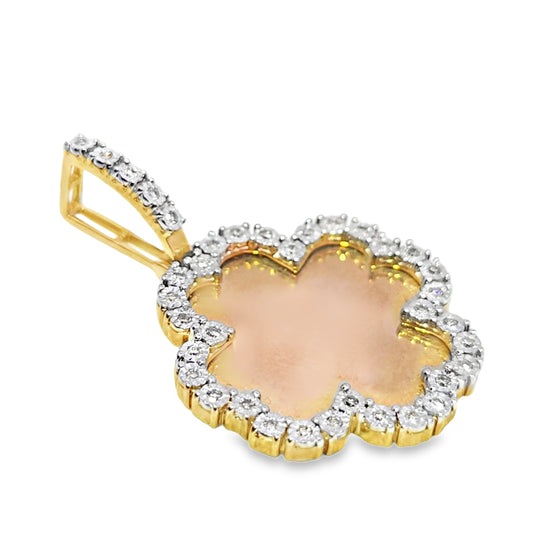 10k Yellow Gold Diamond Four Leaf Clover Pendant 0.50 ctw