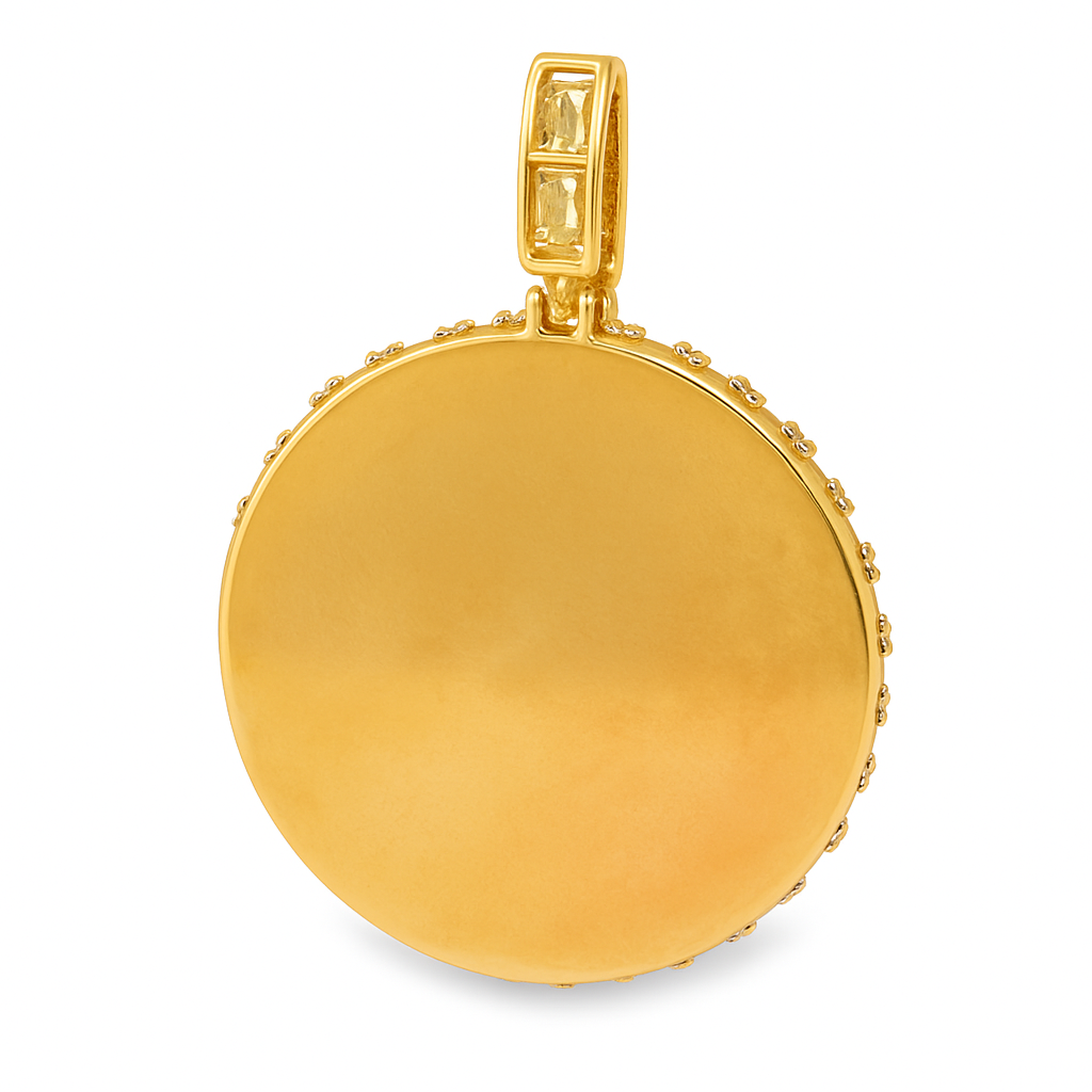 10K Yellow Gold Baguette Diamond Round Memory Pendant 4.0 CTW | Jewelry Palace