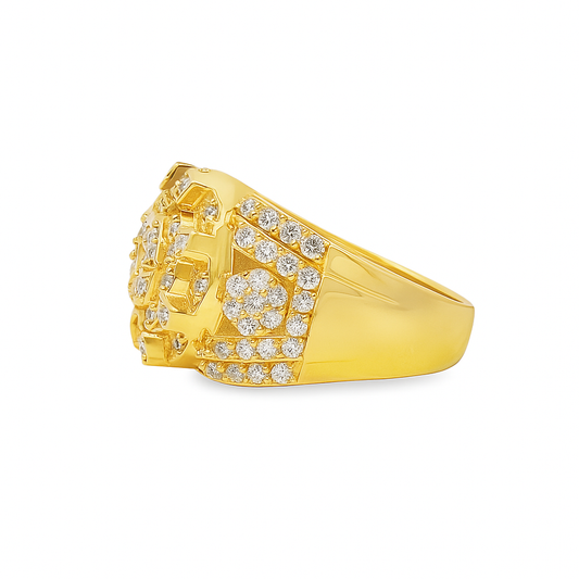 10K Yellow Gold Diamond Cluster Ring 2.54 ctw – Luxury Round Brilliant Ring | Jewelry Palace Lithonia, GA