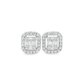 14K White Gold Emerald Cut Diamond Stud Earrings 0.25 ctw – Halo Design with Secure Screw Backs | Jewelry Palace Lithonia, GA