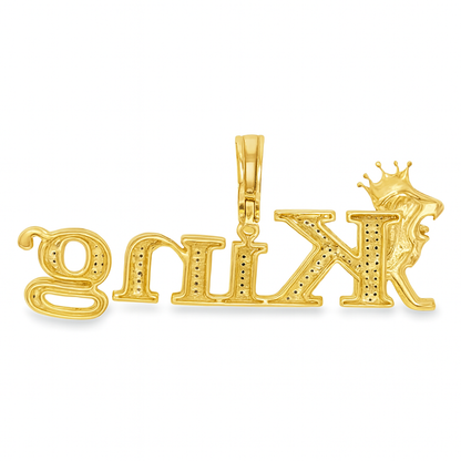 10K Yellow Gold Diamond “King” Pendant with Lion Crown 2.0 ctw