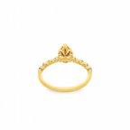 0K Yellow Gold Pear Shape Diamond Halo Ring 0.28 ctw