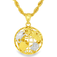 10K Yellow Gold World Map Globe Pendant Necklace Set – Travel & Adventure Symbol | Jewelry Palace