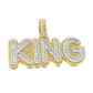 10k Yellow Gold Diamond "KING" Pendant with Baguette Cut Diamonds 7.50 ctw