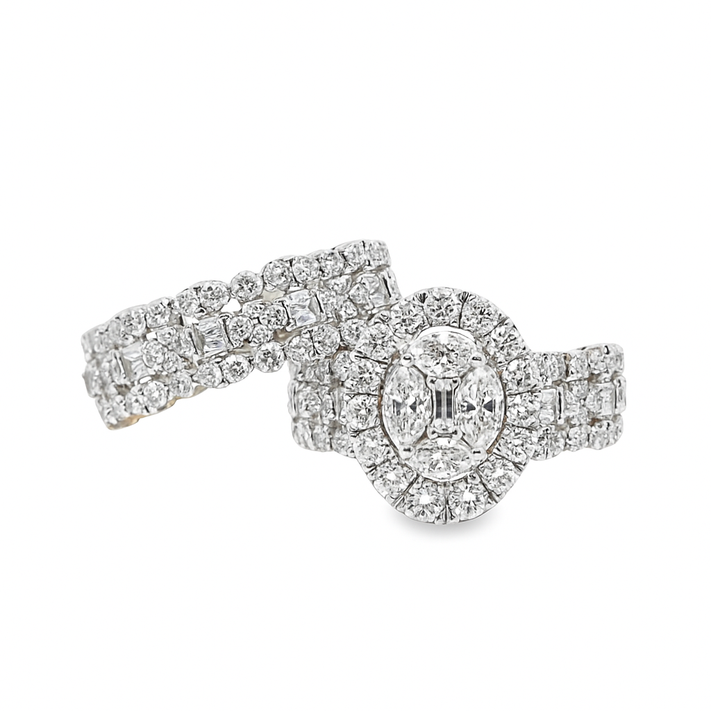 14K Yellow Gold Oval Cut Diamond Engagement Ring 2.51 ctw | Luxury Bridal Set – Jewelry Palace Lithonia GA