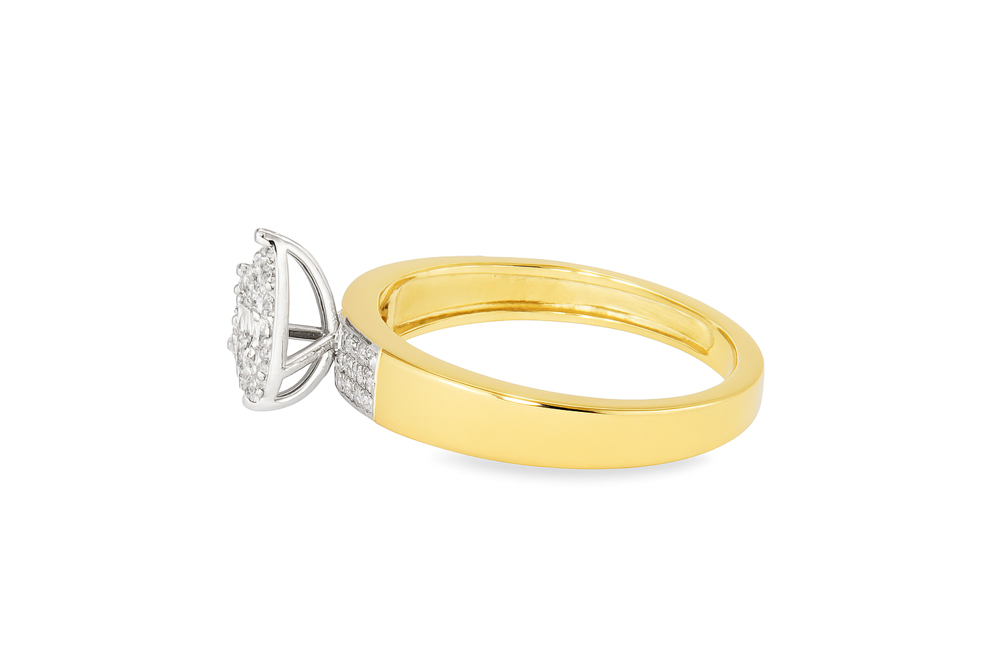 10K Yellow Gold Diamond Pear Shape Wedding Trio Set 0.45 ctw