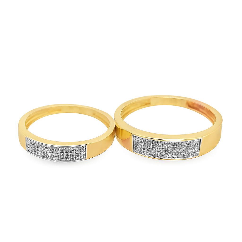 10K Yellow Gold Diamond Pear Shape Wedding Trio Set 0.45 ctw