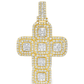 10K Yellow Gold Diamond Cross Pendant with Square Cut Diamonds 4.0 ctw