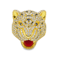10K Yellow Gold Diamond Tiger Head Ring 5.01 CTW | Iced-Out Animal Statement Ring | Jewelry Palace