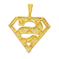 10K Yellow Gold 0.74 ctw Diamond Superhero Pendant | Iced-Out Hero Emblem | Jewelry Palace
