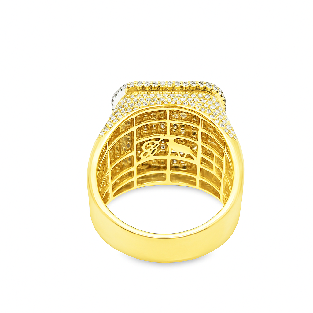 Men’s 10K Yellow Gold Diamond Cluster Ring 2.15 CTW | Iced-Out Statement Ring | Jewelry Palace