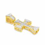 10K Yellow Gold Diamond Baguette Cross Pendant 0.73 ctw