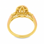 14k Yellow Gold Oval Shape Diamond Promise Ring 0.22 ctw